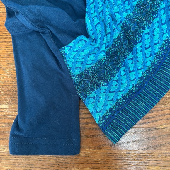 Parsley & Sage Tunic V-Neck Top Women’s M Teal & Navy 3/4 Sleeve Soft - Picture 6 of 6